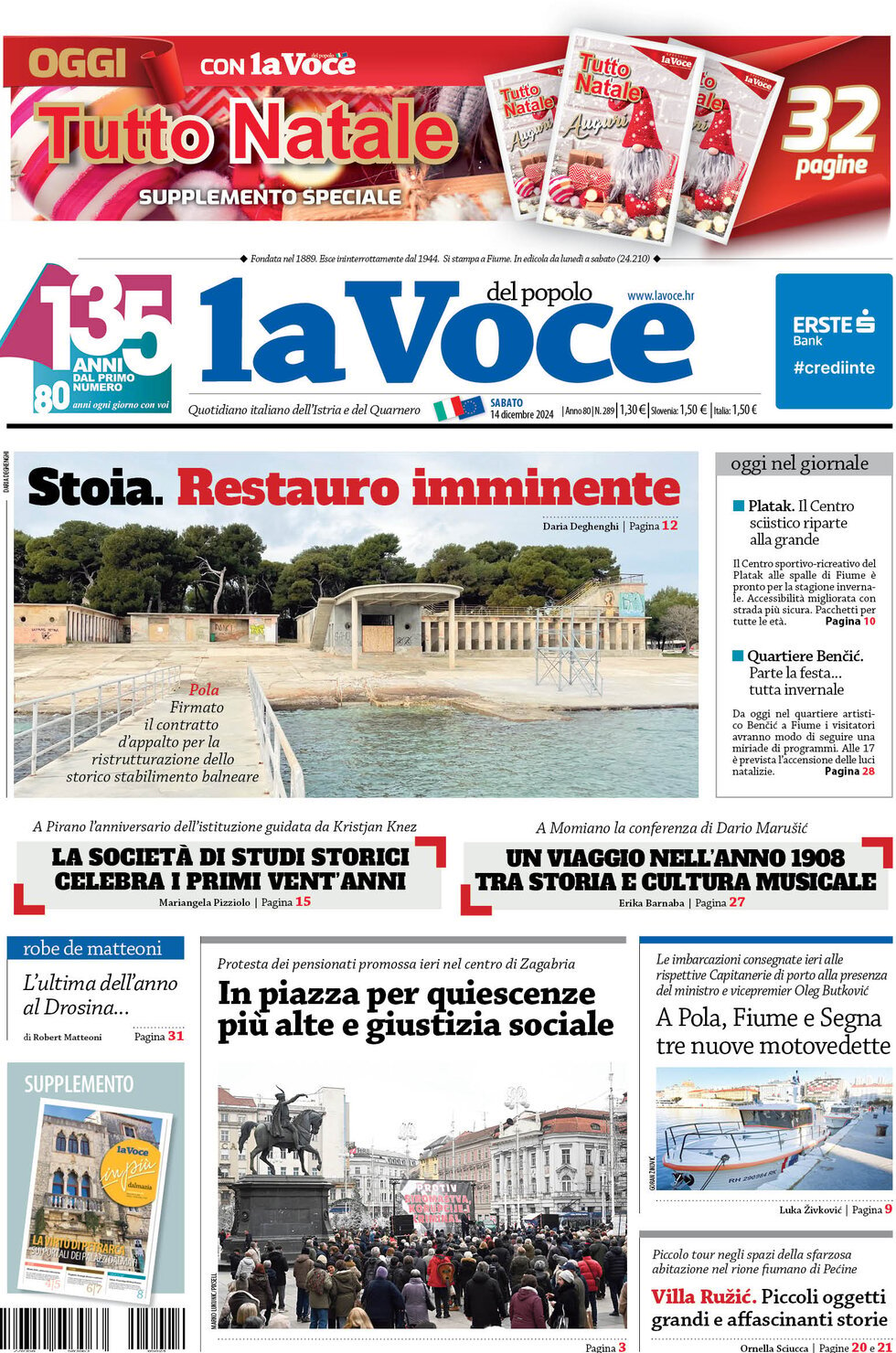 Prima Pagina La Voce del popolo 14/12/2024