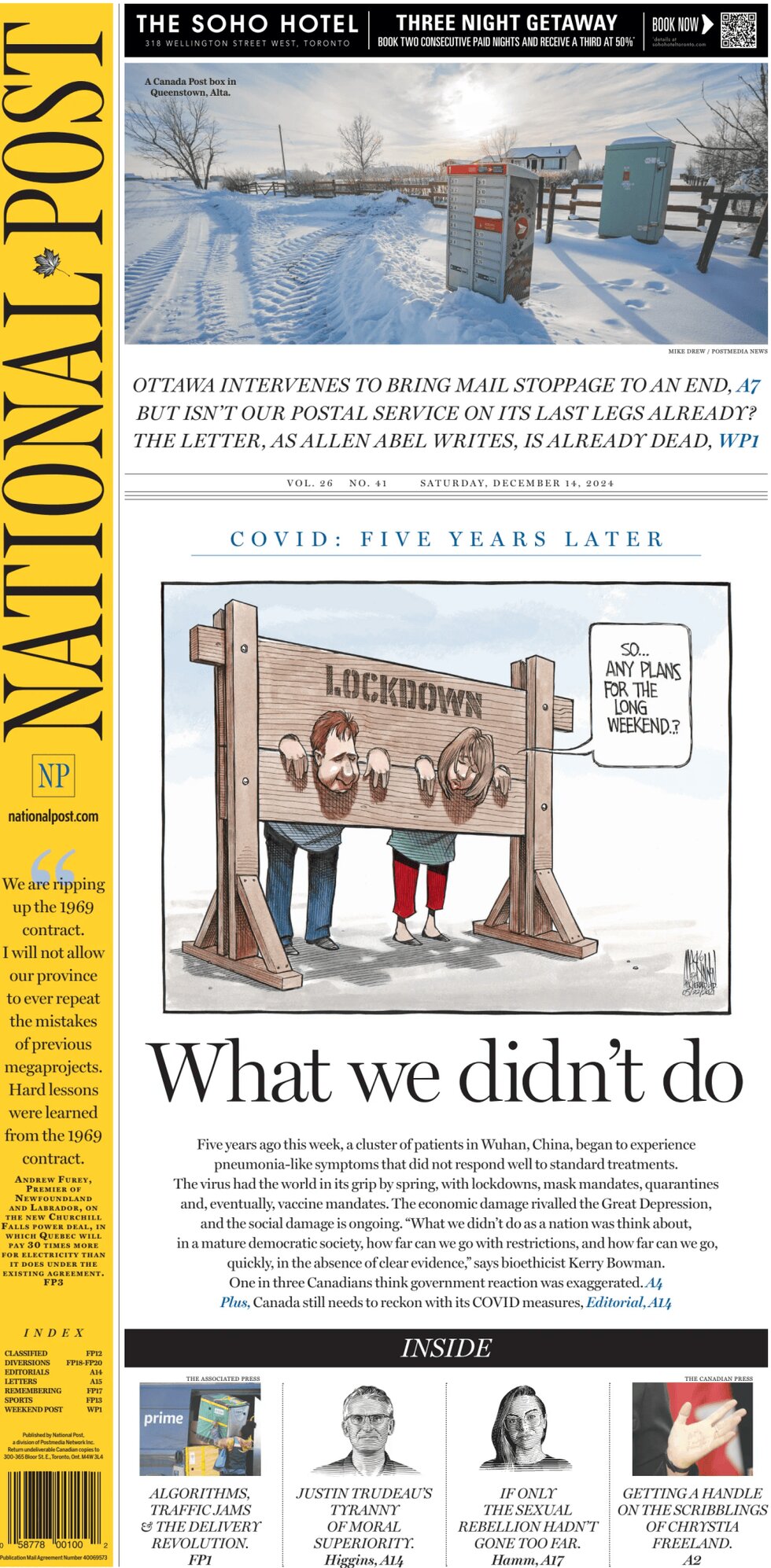 Prima Pagina National Post 14/12/2024