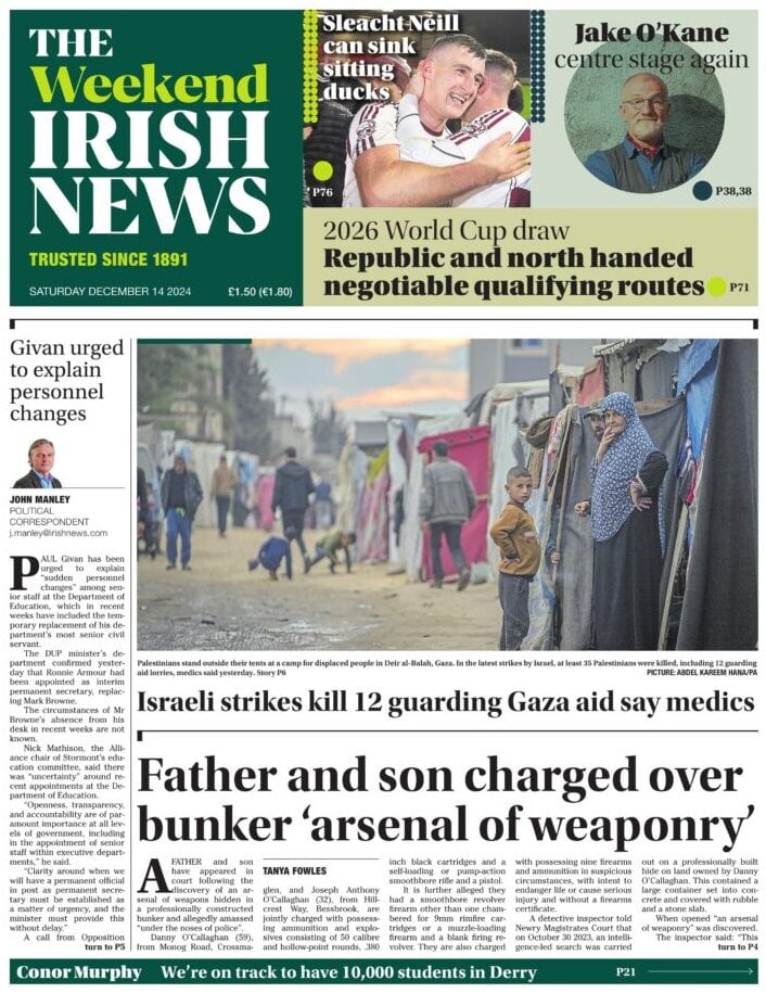 Prima Pagina The Irish News 15/12/2024