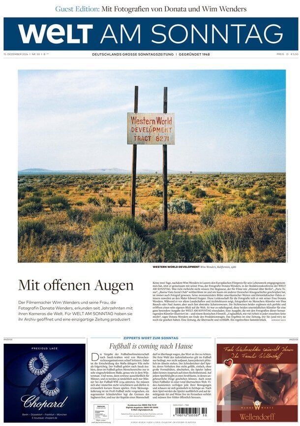 Prima Pagina Die Welt 15/12/2024