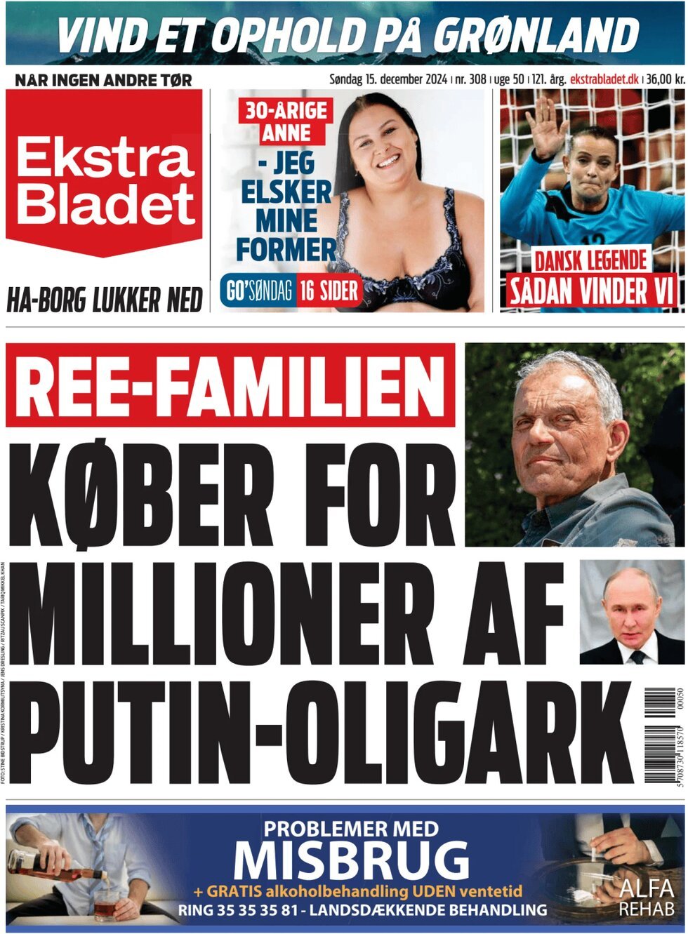 Prima Pagina Ekstra Bladet 15/12/2024