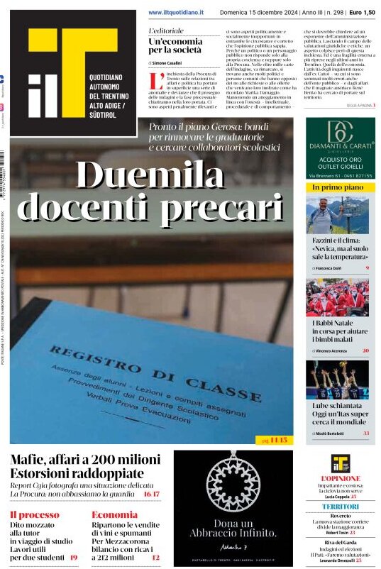 Prima Pagina Il T Quotidiano 15/12/2024