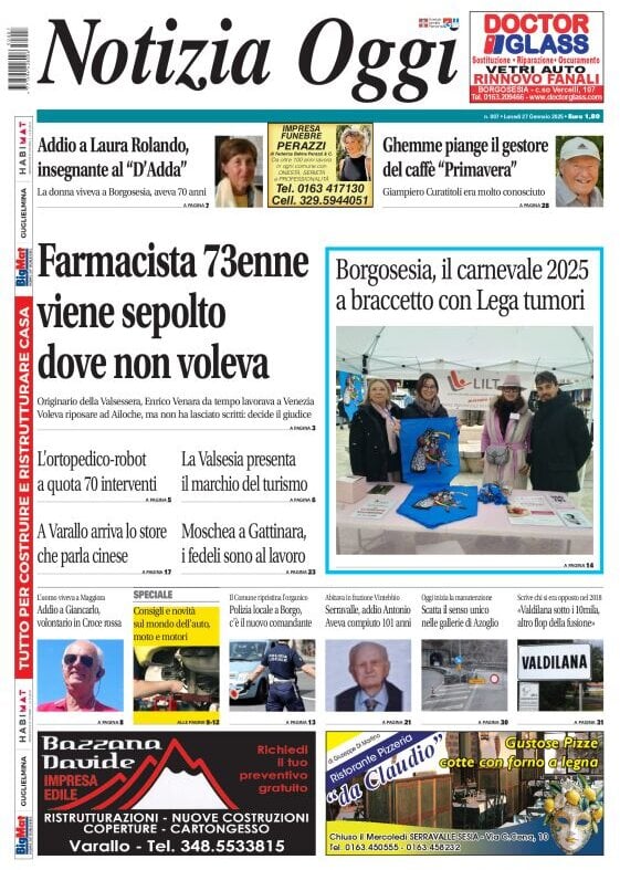 Copertina Notizia Oggi 27/01/2025