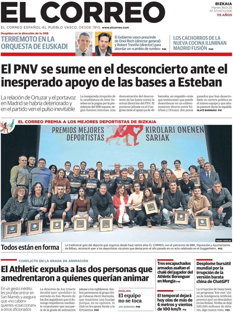 Prima Pagina El Correo 28/01/2025