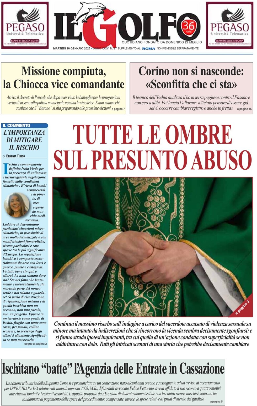 Prima Pagina Il Golfo 28/01/2025