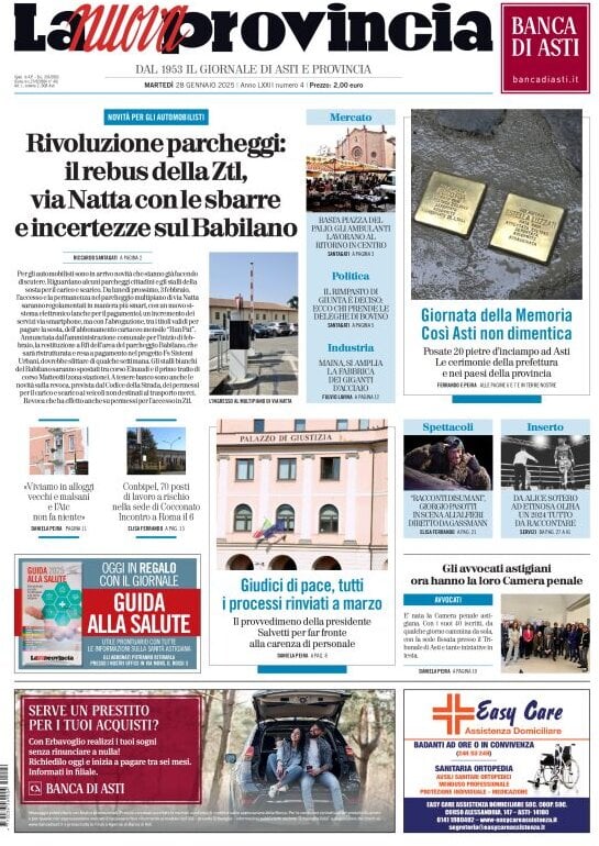 Copertina La Nuova Provincia (Asti) 28/01/2025