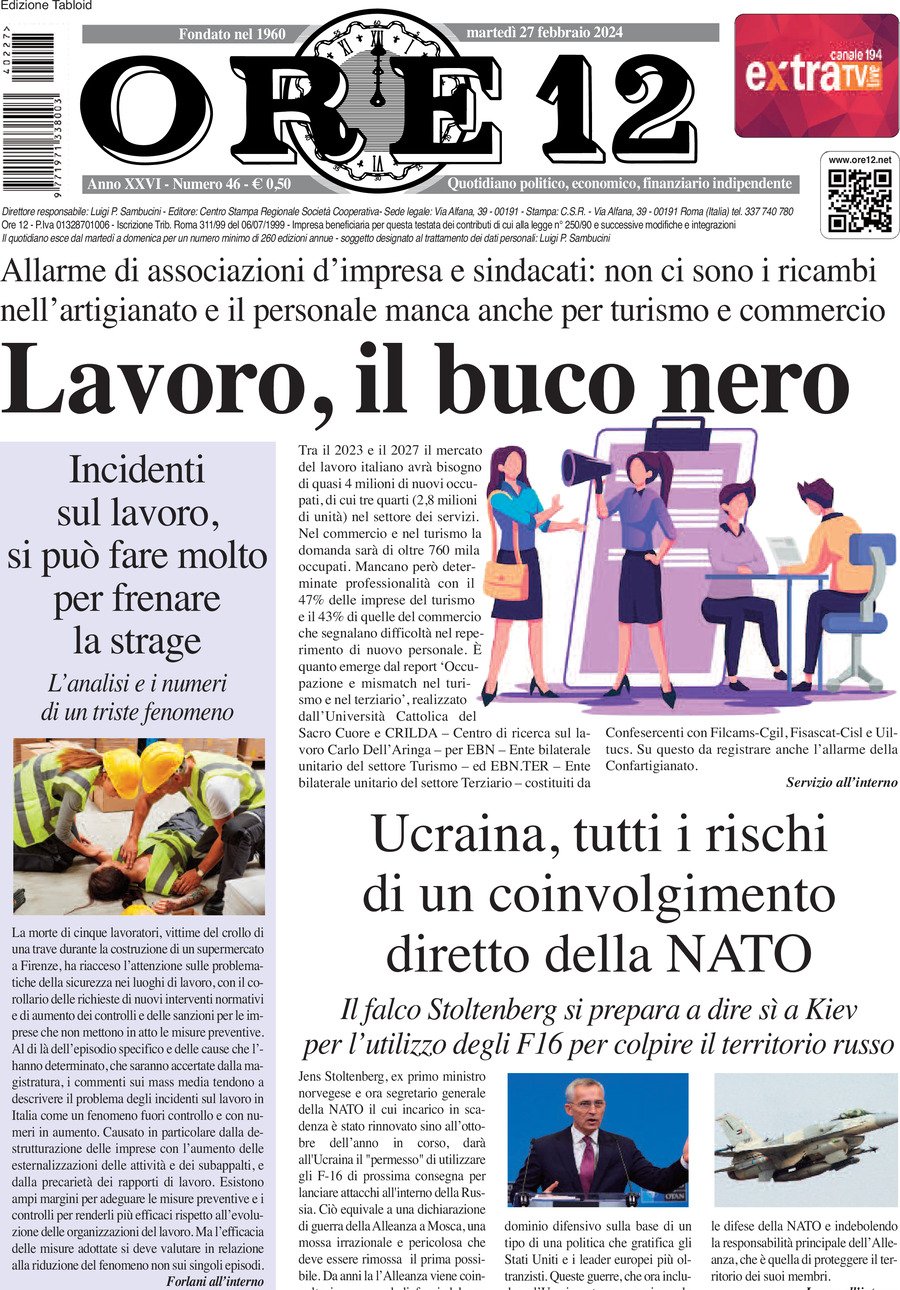 Prima Pagina Ore 12 27/02/2024