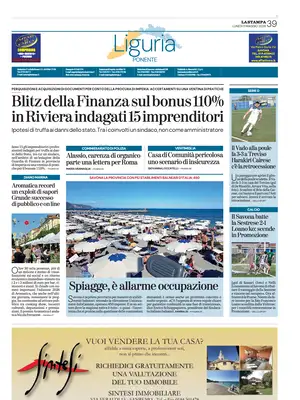 Prima Pagina "La Stampa | Liguria Ponente"