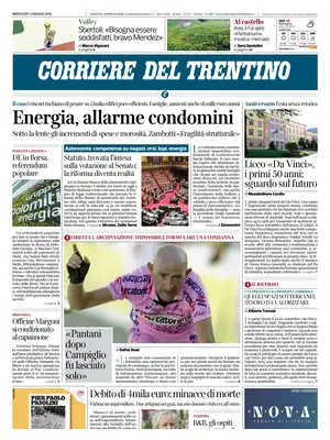 Prima Pagina "Corriere del Trentino"