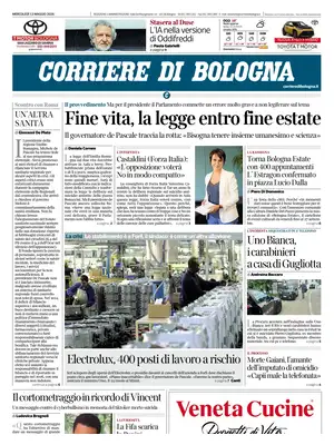 Prima Pagina "Corriere di Bologna"