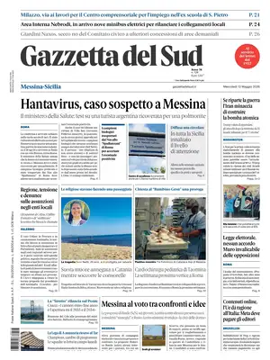 Prima Pagina "Gazzetta del Sud | Messina"