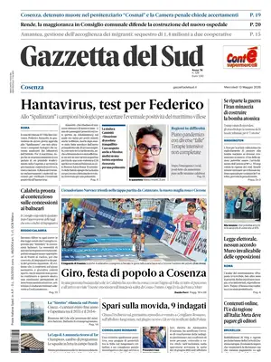 Prima Pagina "Gazzetta del Sud | Cosenza"