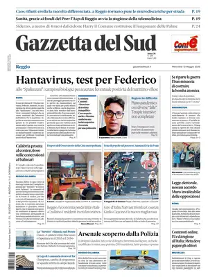 Prima Pagina "Gazzetta del Sud | Reggio Calabria"