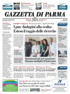 Prima Pagina "Gazzetta di Parma"