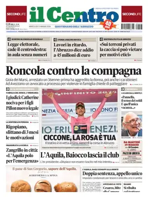 Prima Pagina "Il Centro | L'Aquila"