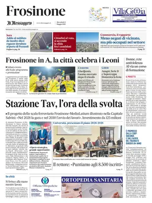 Prima Pagina "Il Messaggero | Frosinone"