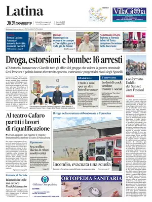 Prima Pagina "Il Messaggero | Latina"