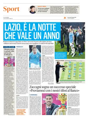 Prima Pagina "Il Messaggero SPORT"