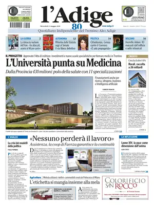 Prima Pagina "L'Adige"