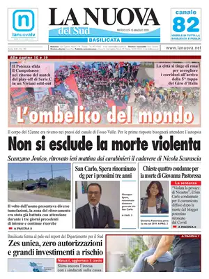 Prima Pagina "La Nuova del Sud | Basilicata"