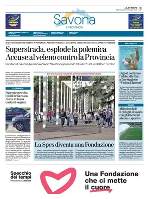 Prima Pagina "La Stampa | Savona"
