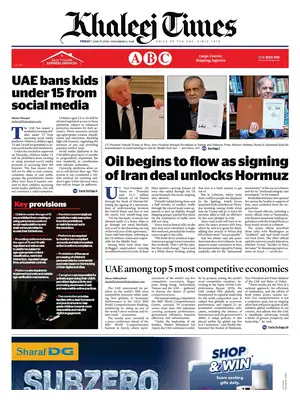 Prima Pagina "Khaleej Times"