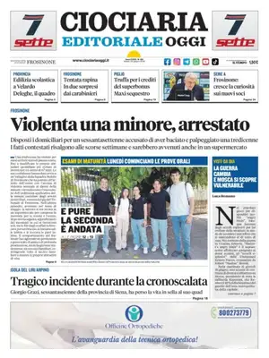 Prima Pagina "Ciociaria Editoriale Oggi"