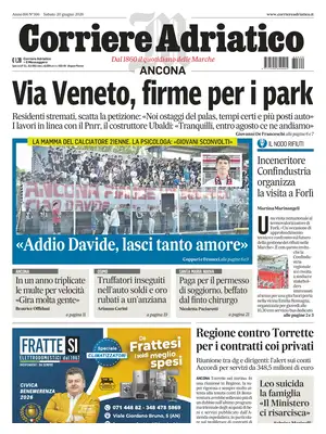 Prima Pagina "Corriere Adriatico | Ancona"