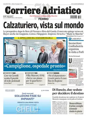 Prima Pagina "Corriere Adriatico | Fermo"