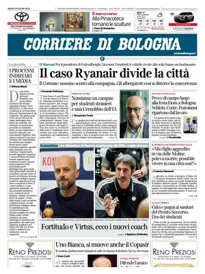 Prima Pagina "Corriere di Bologna"