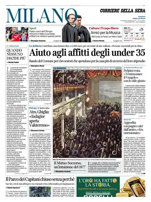 Prima Pagina "Corriere della Sera | Milano"