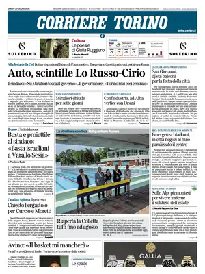 Prima Pagina "Corriere Torino"
