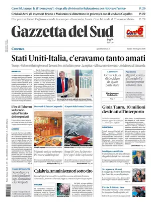Prima Pagina "Gazzetta del Sud | Cosenza"