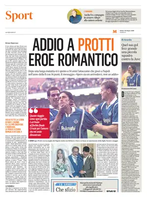 Prima Pagina "Il Mattino SPORT"