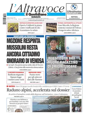Prima Pagina "Il Quotidiano del Sud | Basilicata"