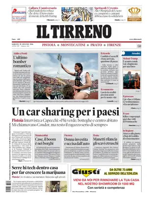 Prima Pagina "Il Tirreno | Firenze, Prato, Pistoia, Montecatini"