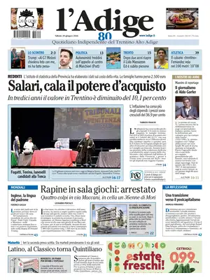 Prima Pagina "L'Adige"