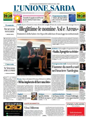 Prima Pagina "L'Unione Sarda"