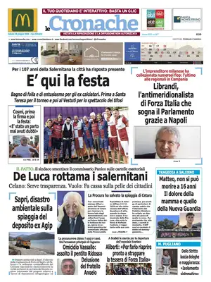 Prima Pagina "Le Cronache | Salerno"