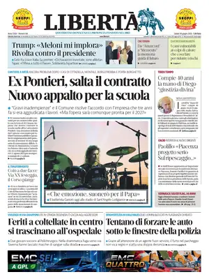 Prima Pagina "Libertà | Piacenza"