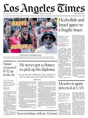 Prima Pagina "Los Angeles Times"