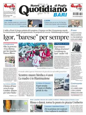 Prima Pagina "Nuovo Quotidiano di Puglia | Bari"