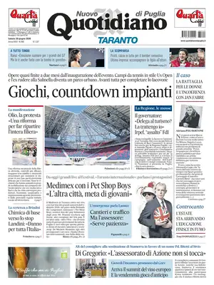 Prima Pagina "Nuovo Quotidiano di Puglia | Taranto"