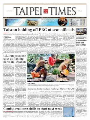 Prima Pagina "Taipei Times"